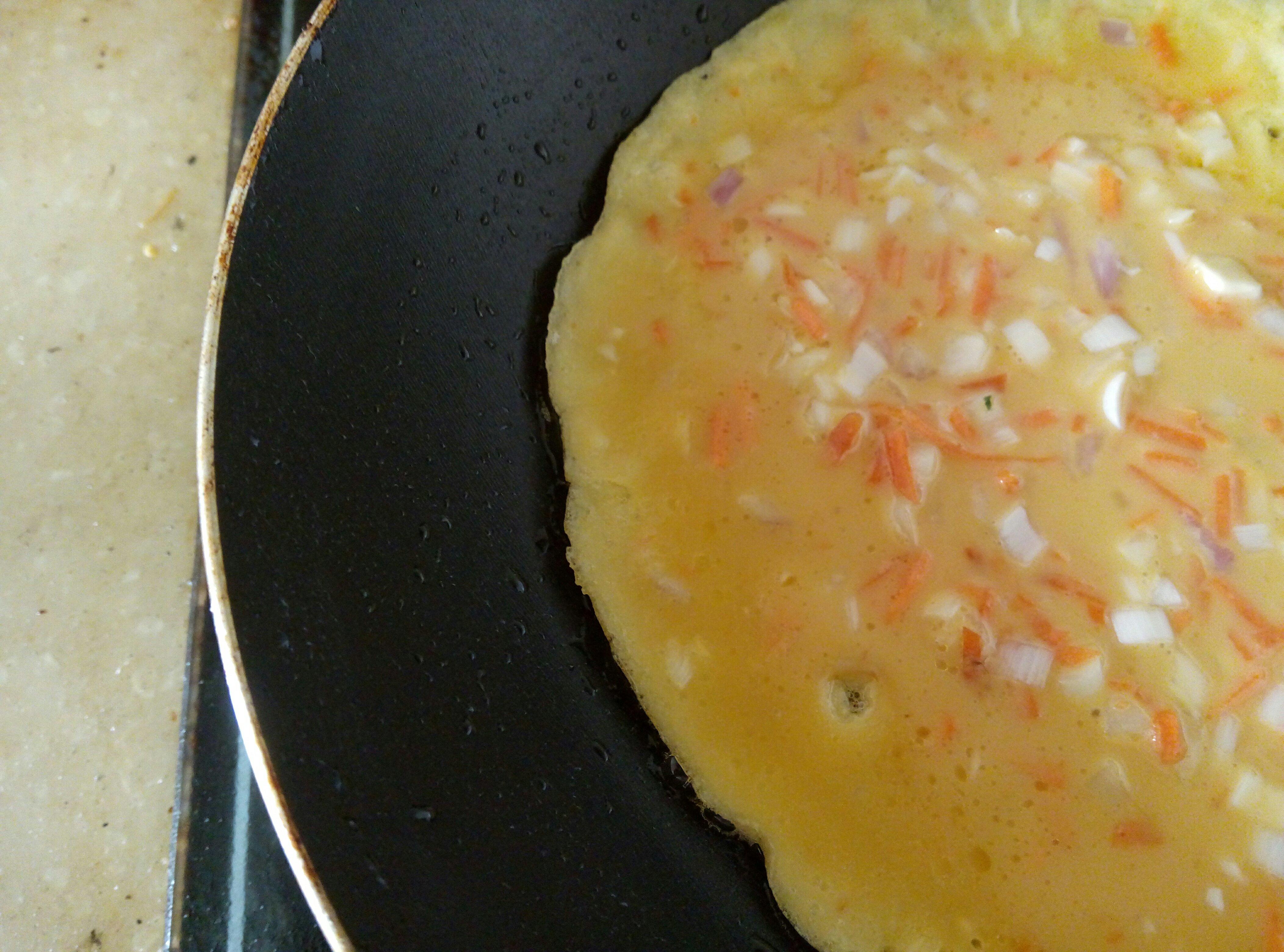 雞蛋牛奶胡蘿蔔洋蔥餅(不粘鍋版本)的做法 步骤6