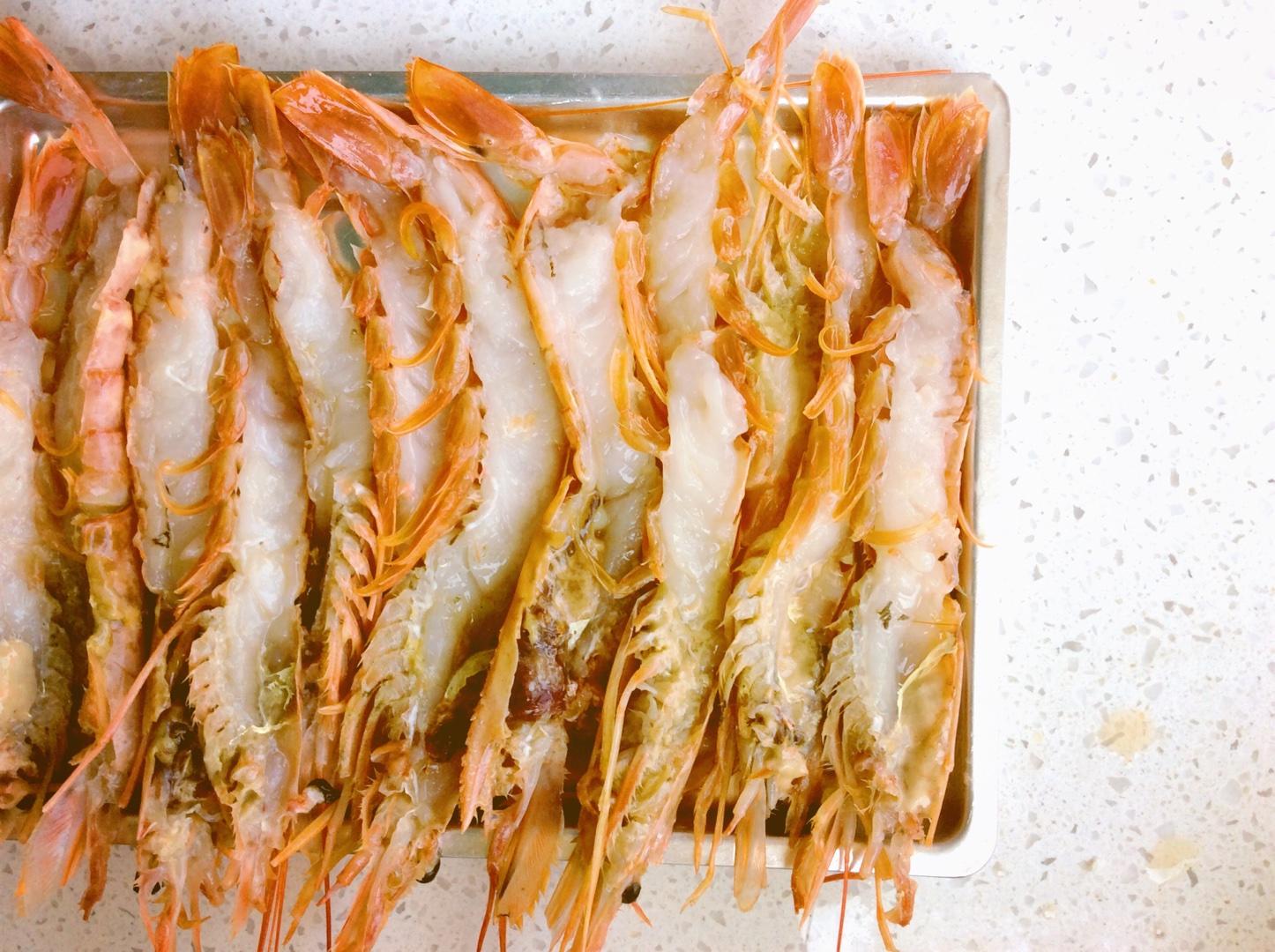 生煎阿根廷紅蝦的做法 步骤2