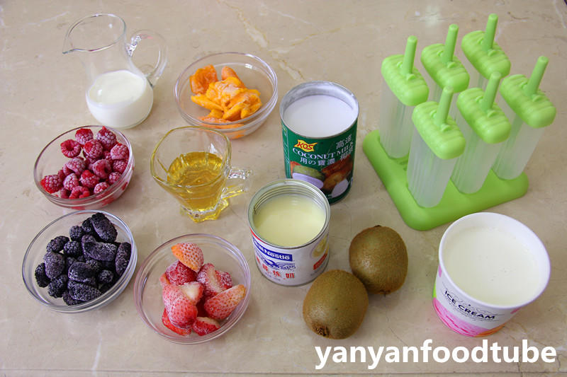三種口味奶油水果冰棍 Creamy Fruit Popsicle的做法 步骤1