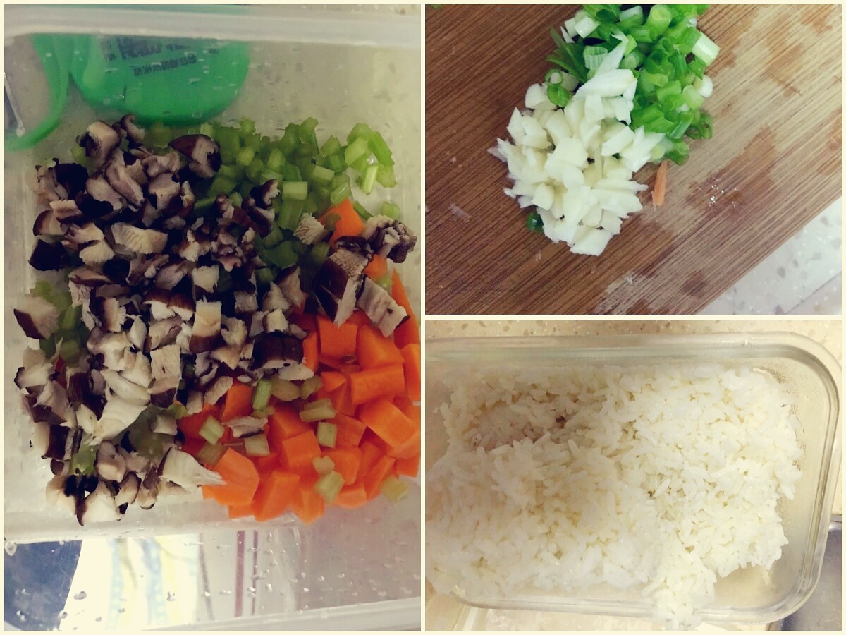 各種蔬菜蛋炒飯（醬油版）的做法 步骤1