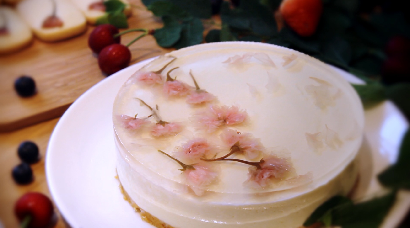夏食·仙氣滿溢的櫻花芝士蛋糕的做法 步骤13