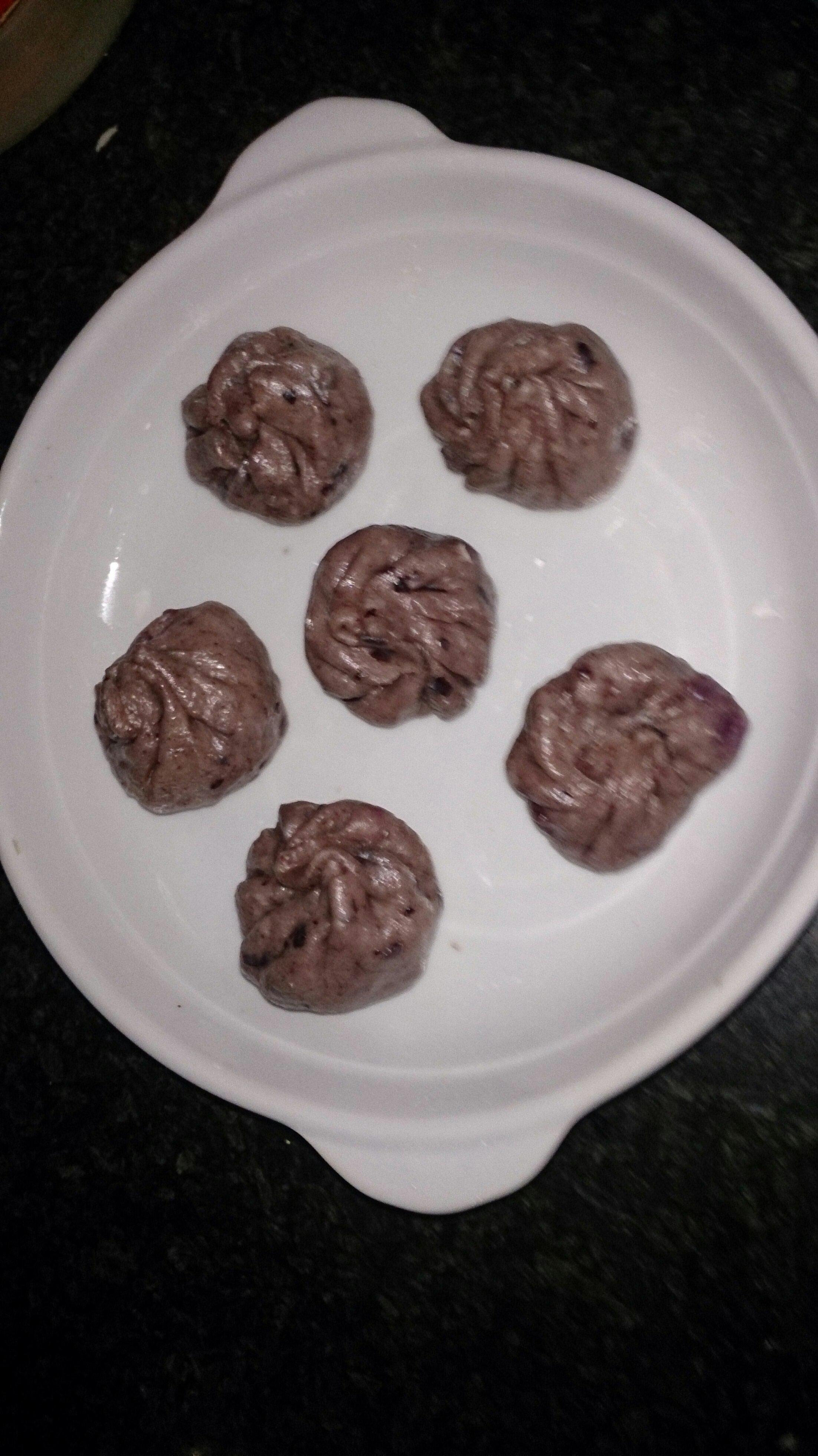 奶香火山岩黑米包（紫薯餡）的做法 步骤4