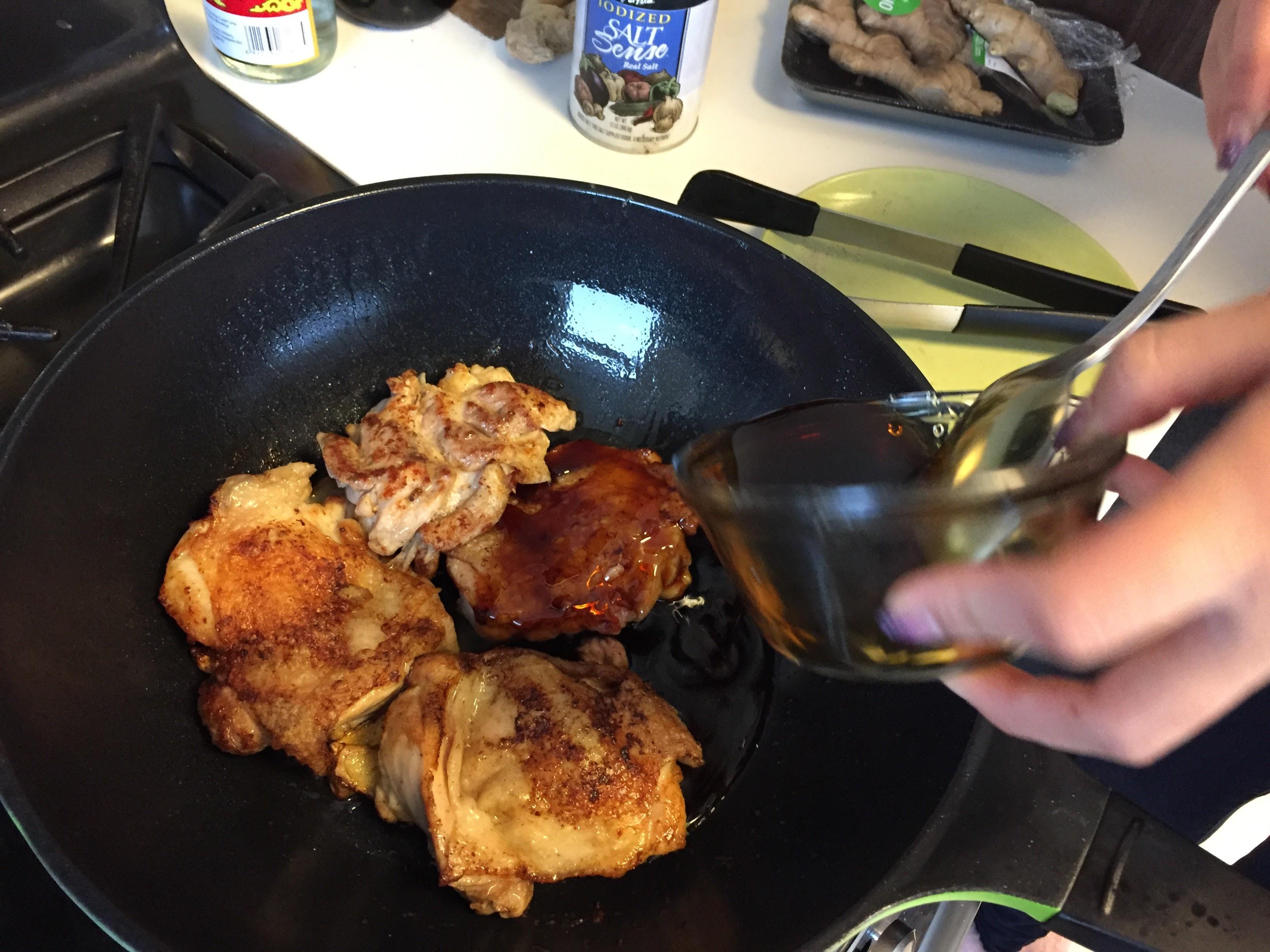 日式照燒雞配藜麥秋葵的做法 步骤7