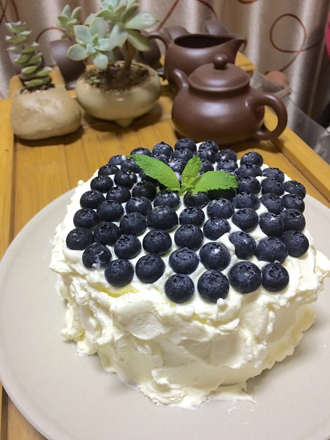 超簡單ｸﾞｯ!(๑•̀ㅂ•́) ✧）藍莓冰激凌蛋糕的做法 步骤6