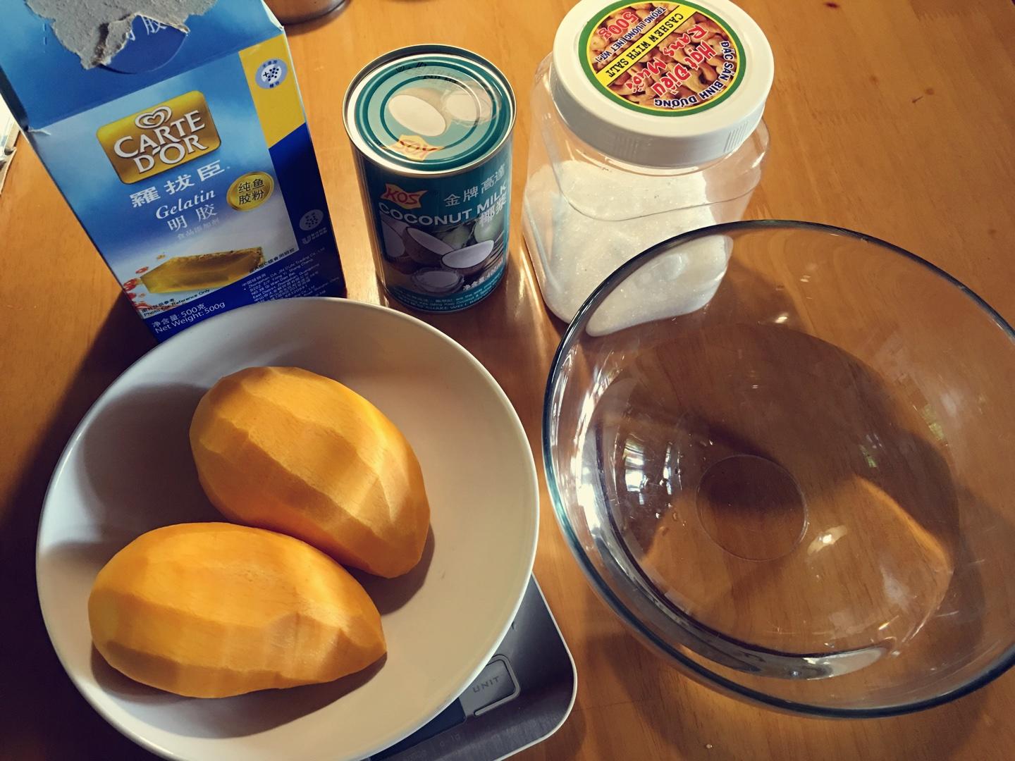 椰汁芒果凍 ～～夏日甜點～～的做法 步骤1