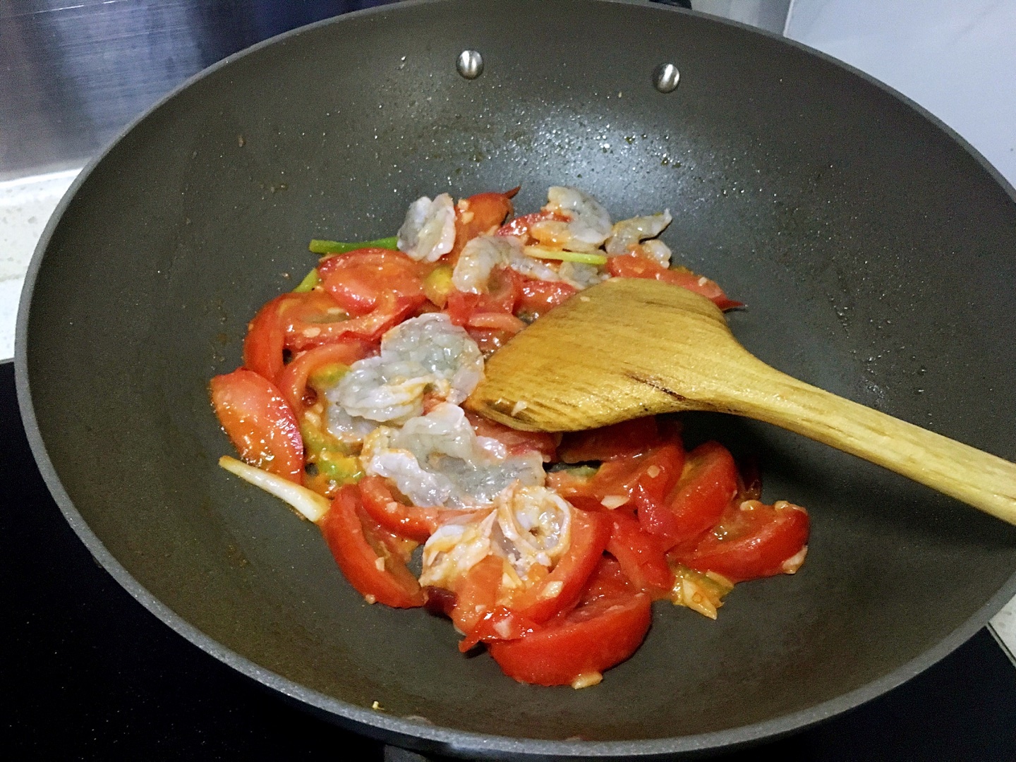 番茄鮮蝦的做法 步骤4