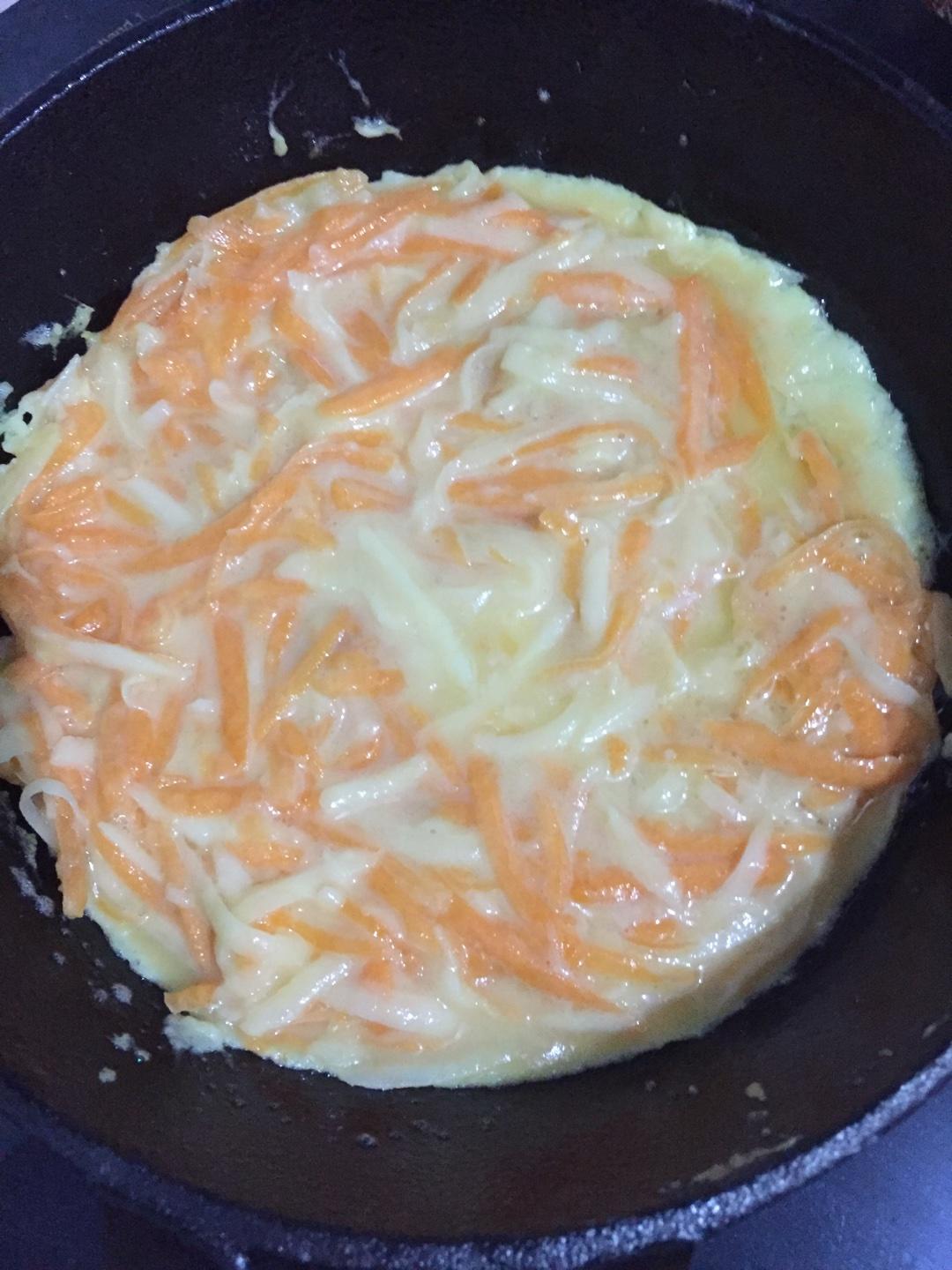 胡蘿蔔土豆絲餅的做法 步骤5