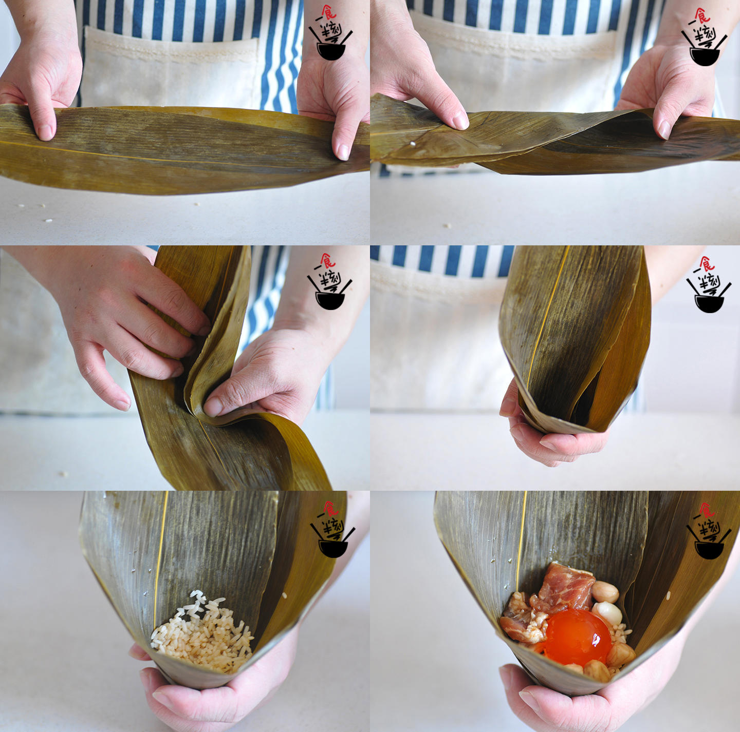 鮮肉蛋黃粽子的做法 步骤3