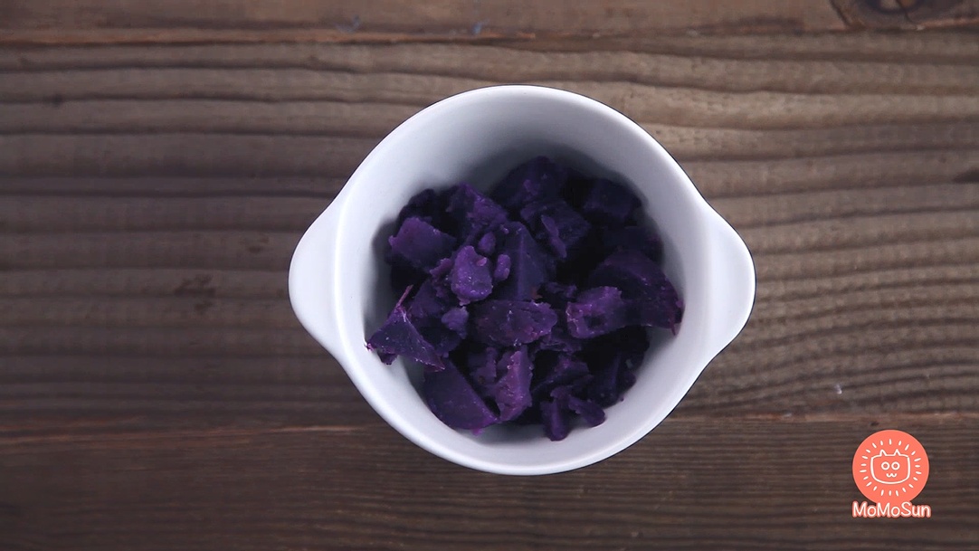 陽貓早餐 | 元氣up果味紫薯泥的做法 步骤2