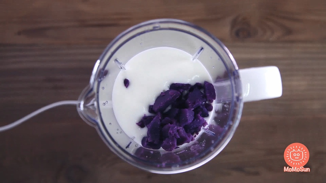 陽貓早餐 | 元氣up果味紫薯泥的做法 步骤3