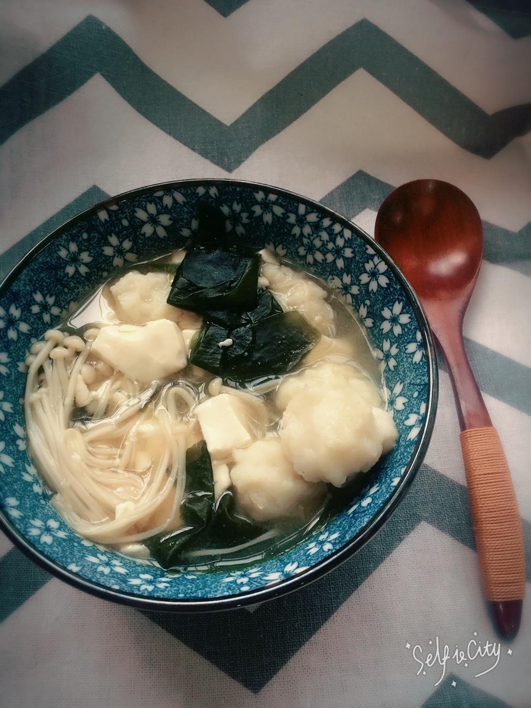 日式味噌湯（附魚丸做法）的做法 步骤6