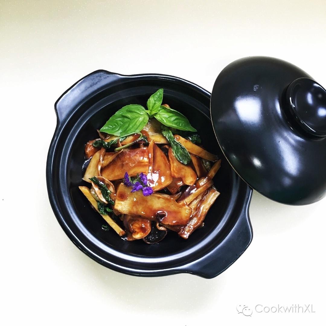 臺灣經典家常菜--三杯杏鮑菇的做法 步骤4