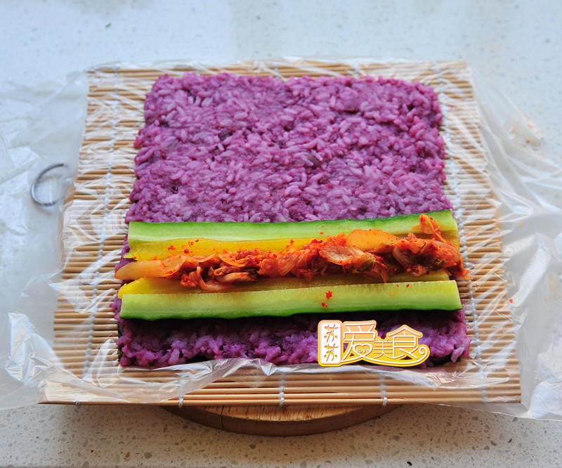 紫薯壽司卷的做法 步骤4