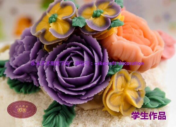 韓國米蛋糕豆沙裱花第三期學生畢業作品的做法 步骤3