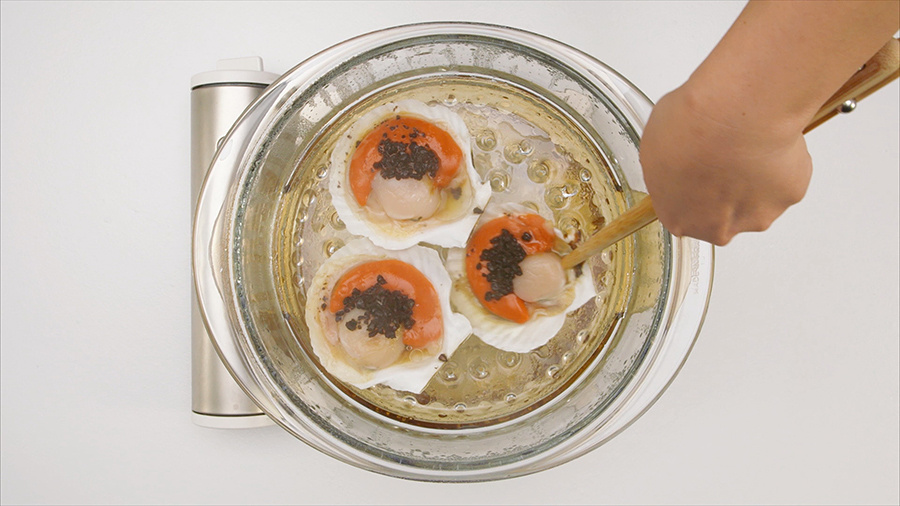 蔥香豆豉蒸扇貝 與 蒜泥粉絲蒸扇貝｜美食臺的做法 步骤5