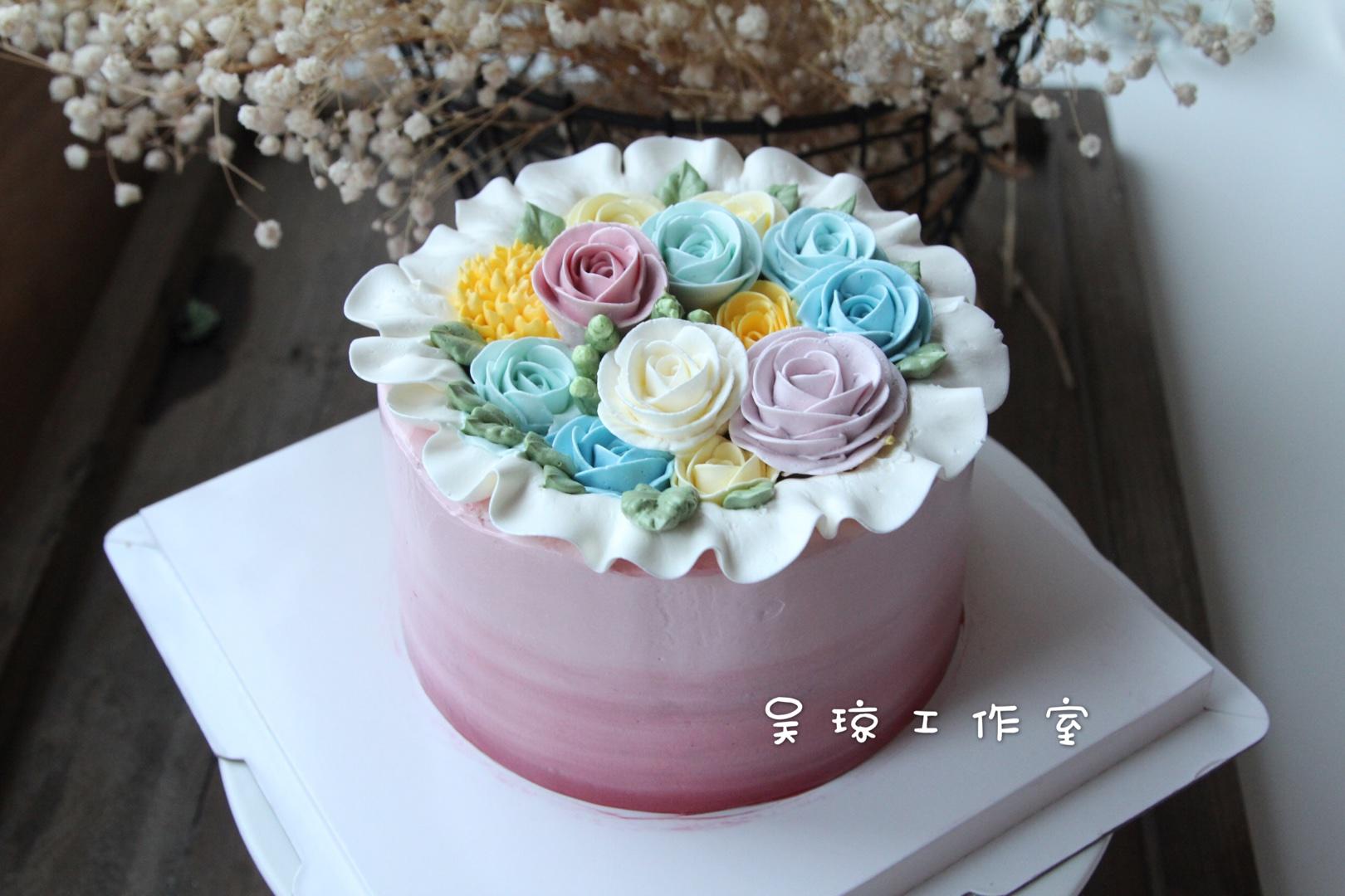 韓式裱花蛋糕欣賞的做法 步骤6