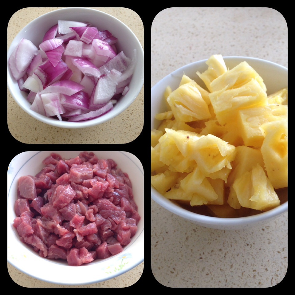 菠蘿牛肉咖哩炒飯的做法 步骤1