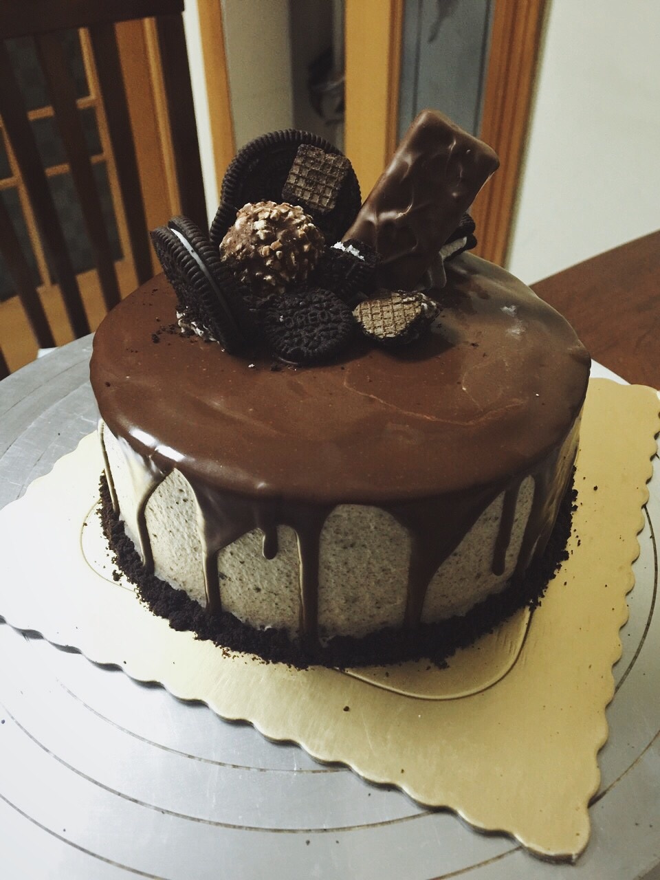 風靡歐美的滴落蛋糕~巧克力盛宴dripping cake的做法 步骤6
