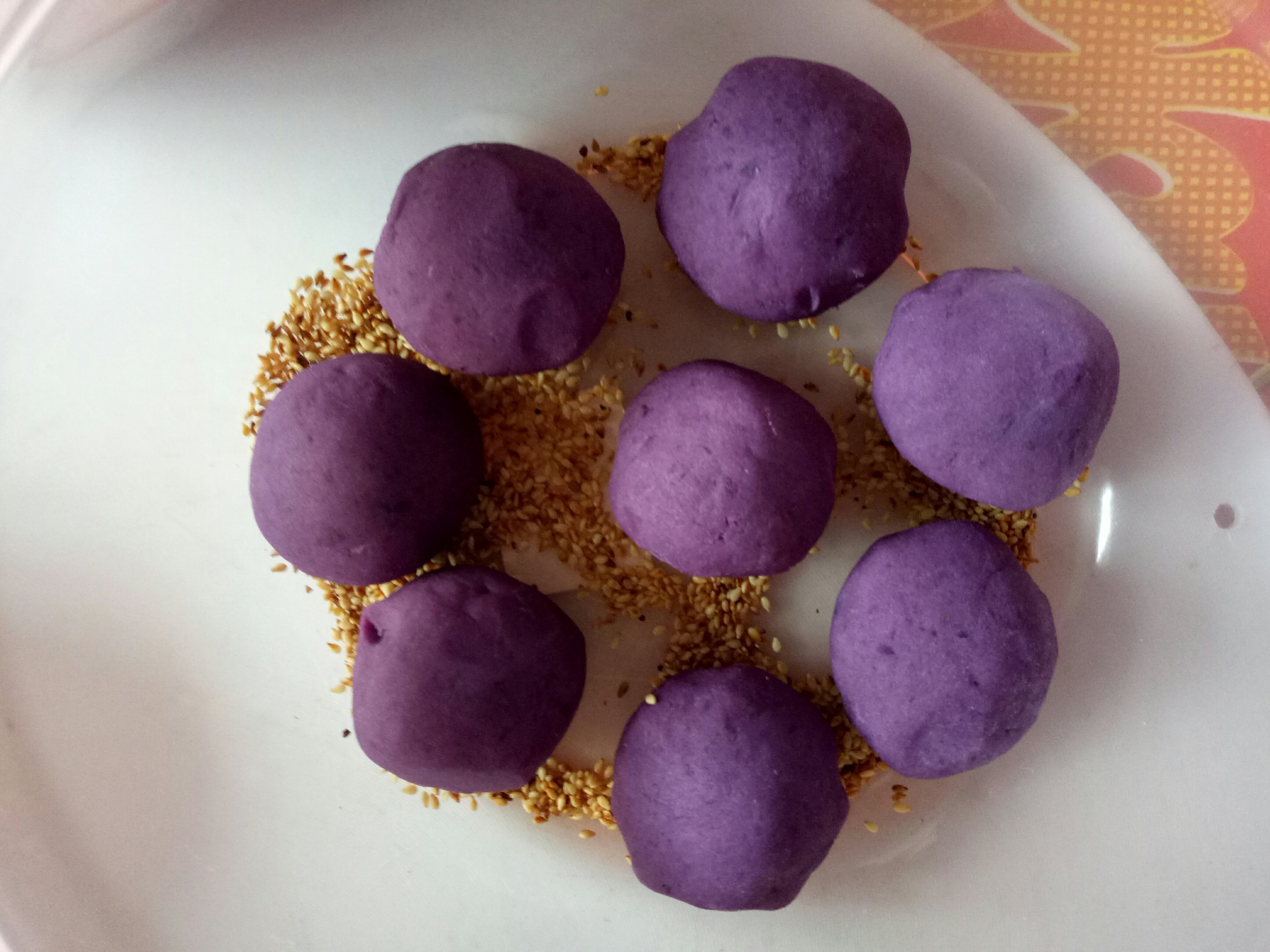 紫薯芝麻糯米餅的做法 步骤5