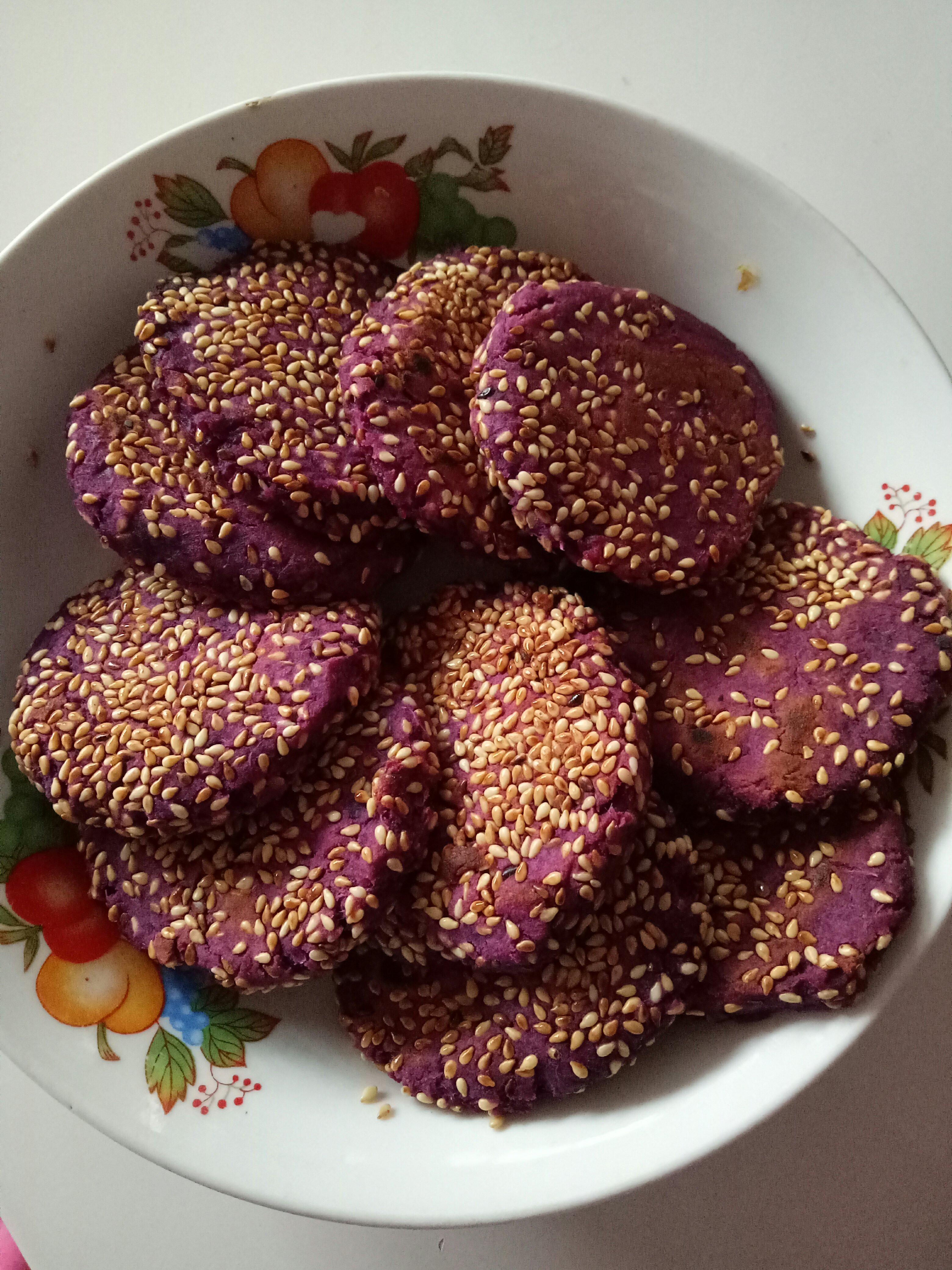 紫薯芝麻糯米餅的做法 步骤8