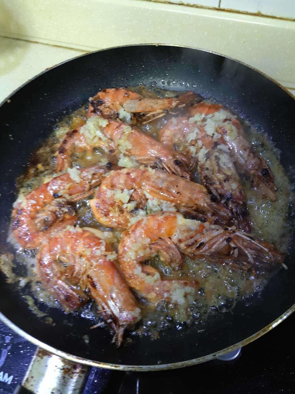 蒜蓉芝士煎阿根廷紅蝦的做法 步骤8