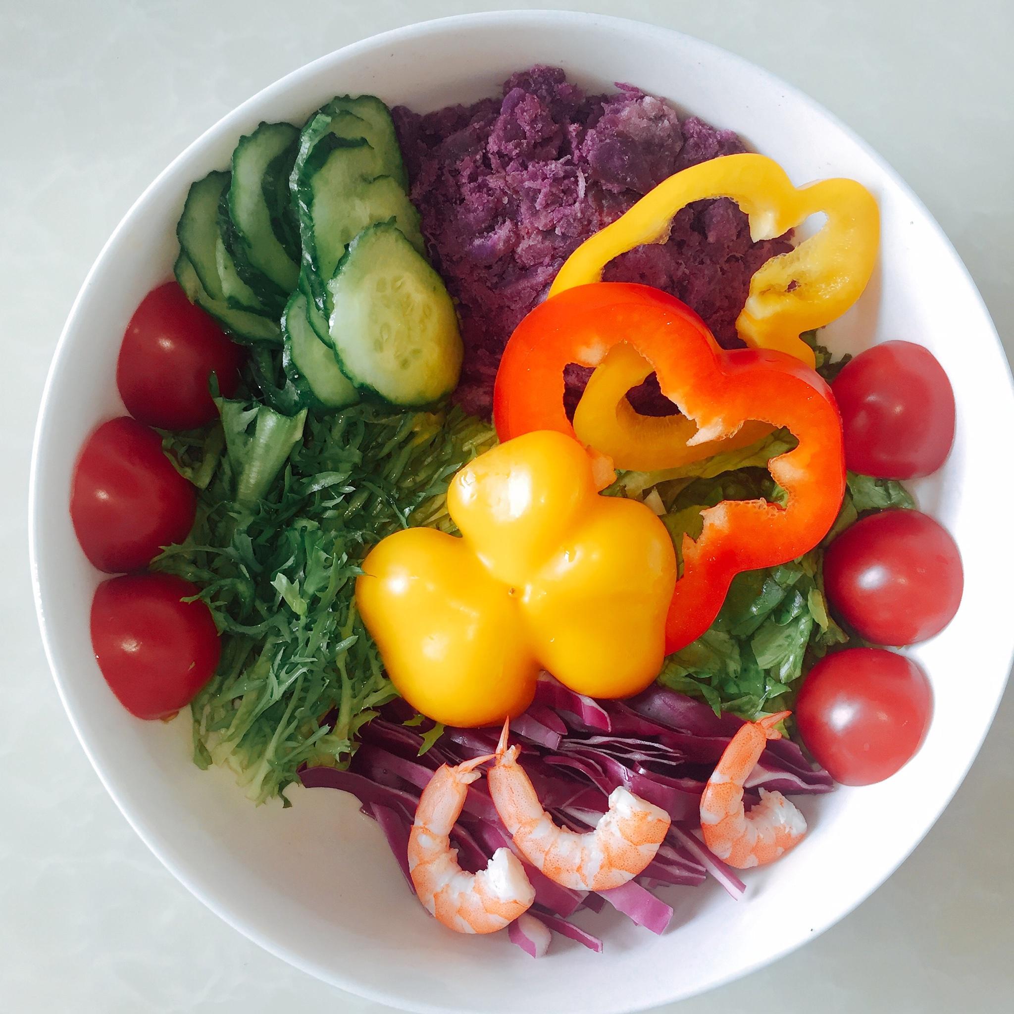 多彩蔬果紫薯帝王沙拉的做法 步骤7