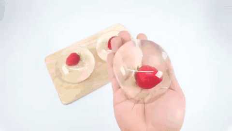 草莓水信玄餅/雨滴蛋糕的做法 步骤4