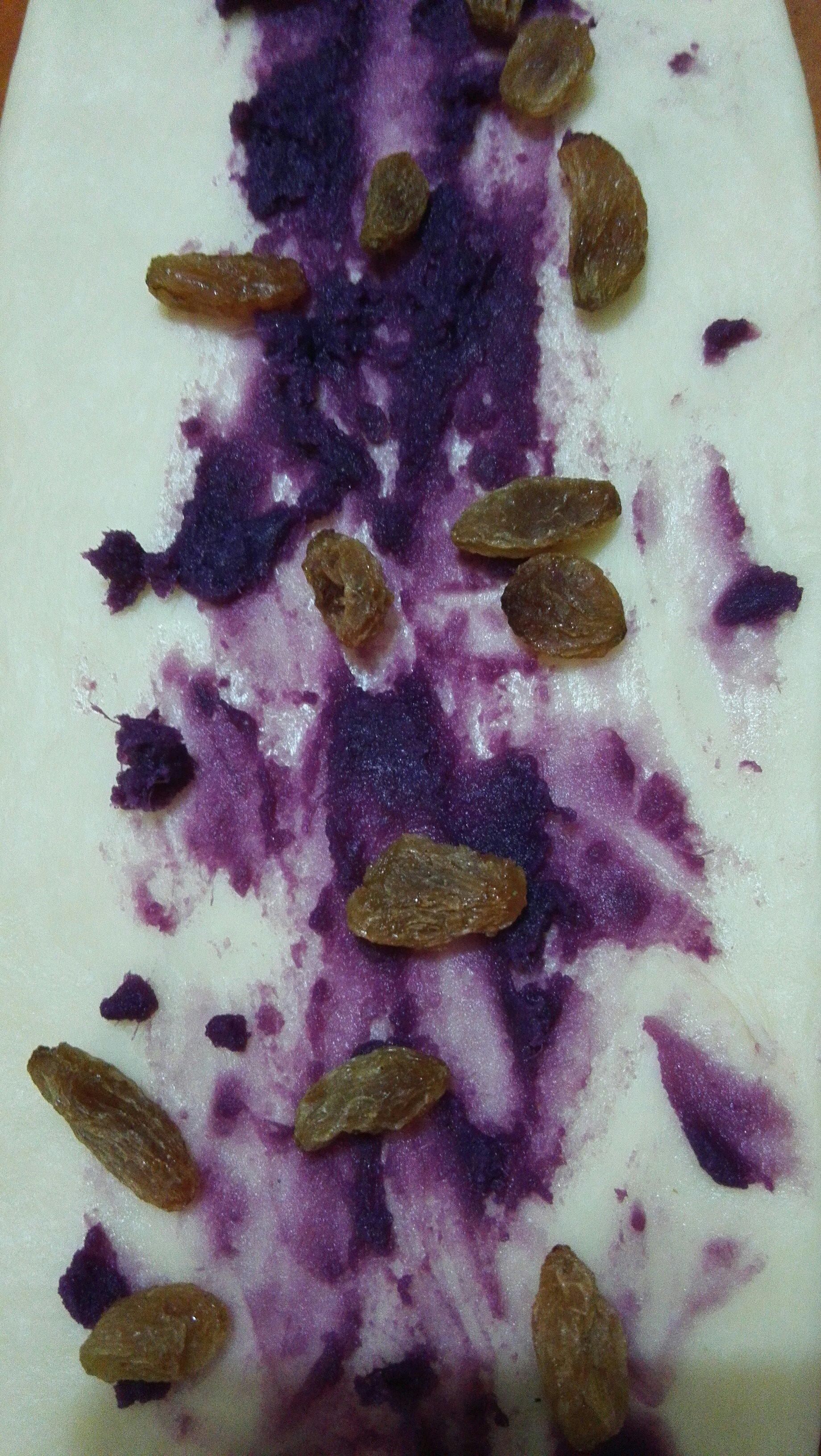 紫薯葡萄乾土司的做法 步骤1