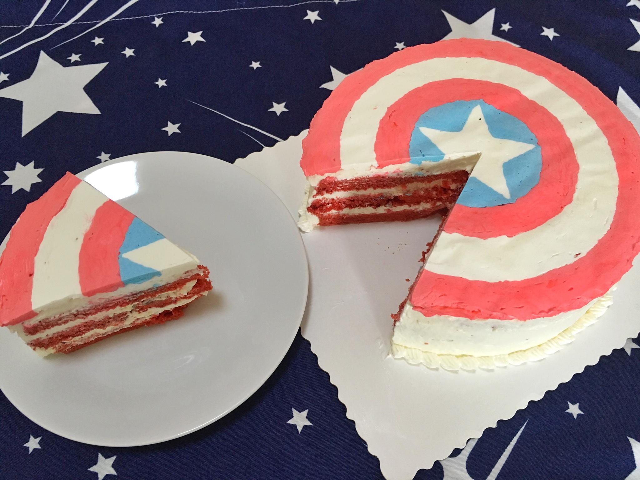 美國隊長盾牌蛋糕的做法 步骤10