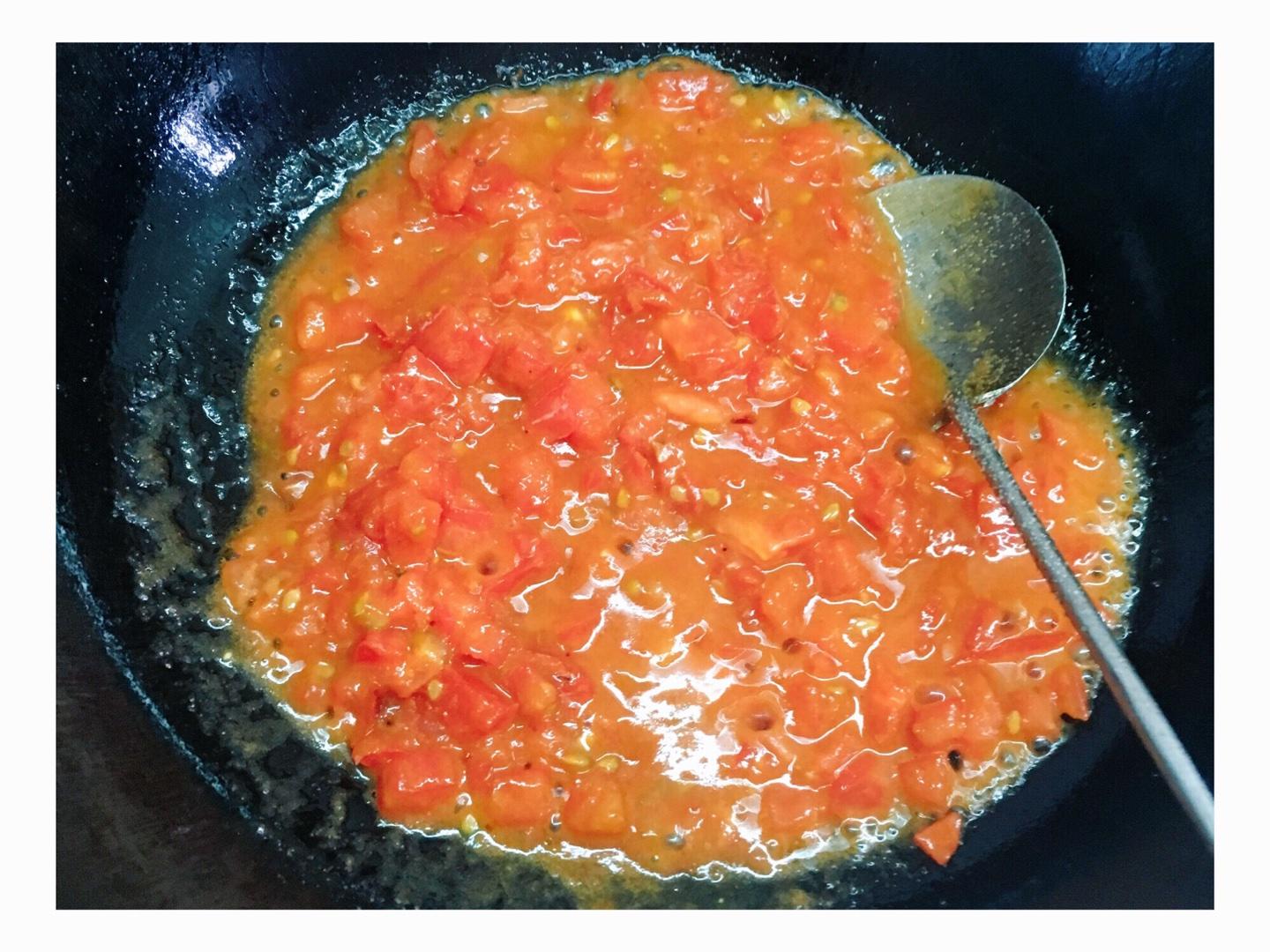 超美味濃郁湯汁番茄煎蛋面的做法 步骤4