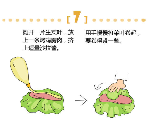 清新春日小菜：生菜烤雞肉卷的做法 步骤7