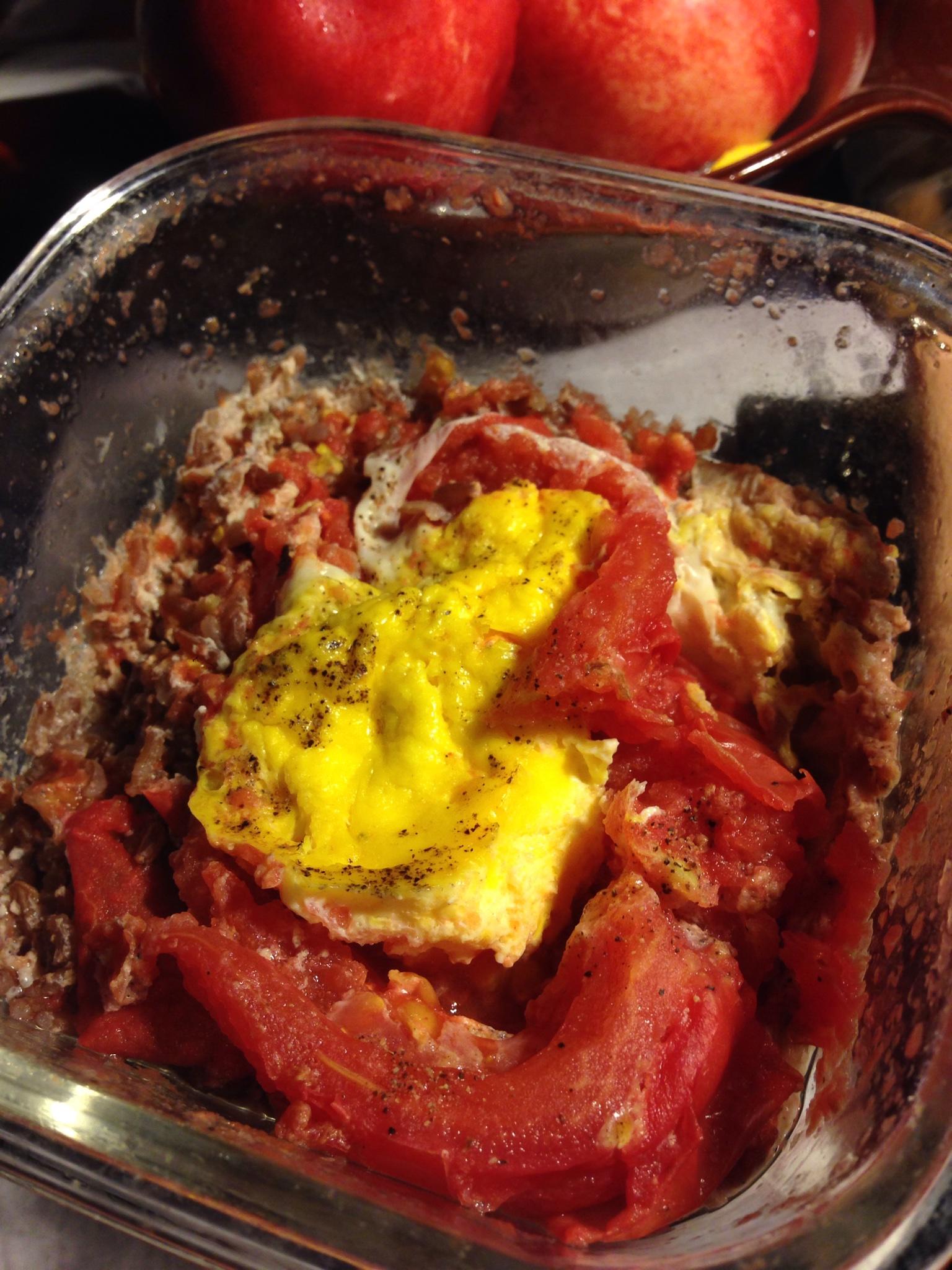 微波之番茄蛋飯，只要一個容器的飯的做法 步骤2