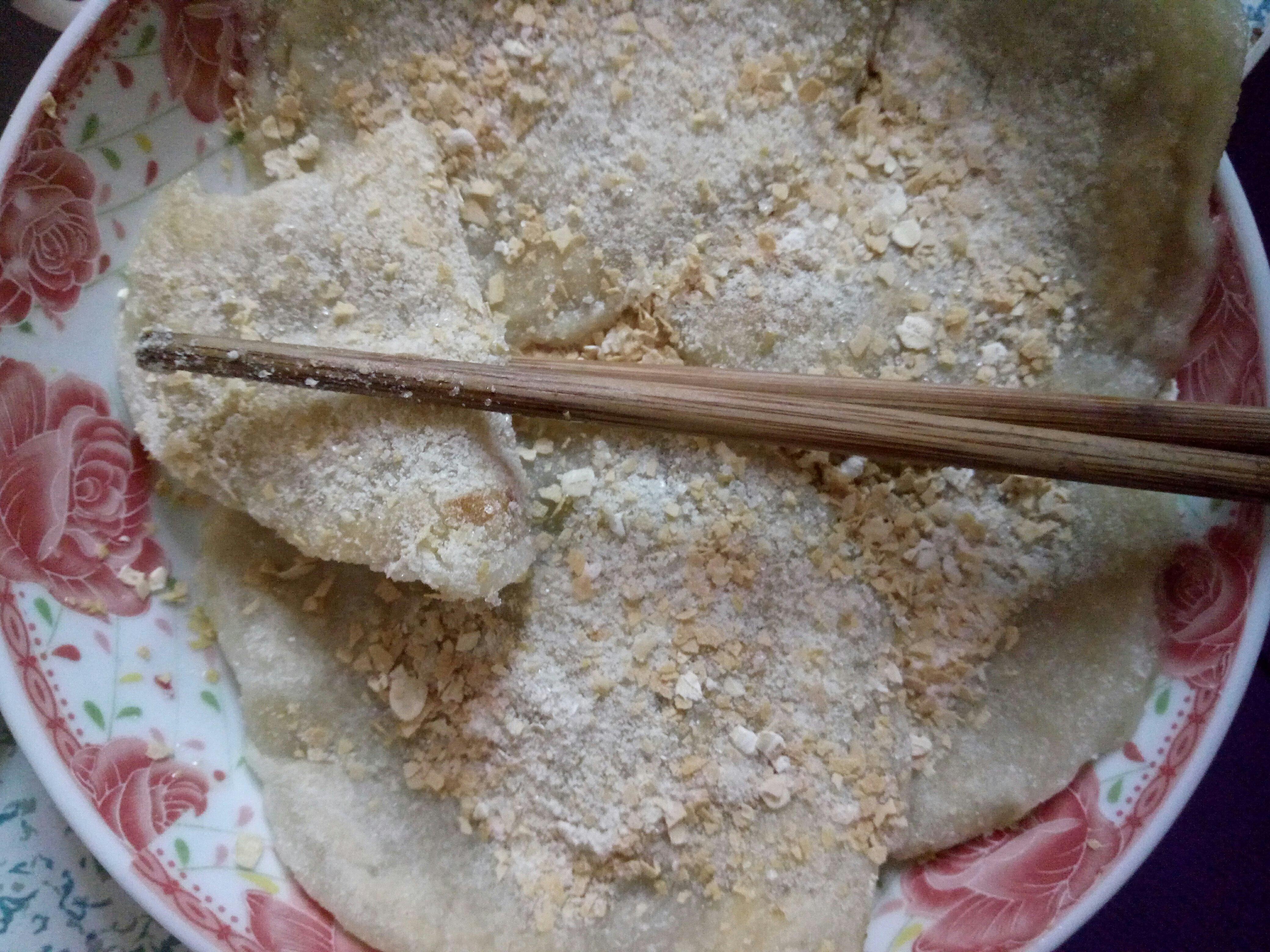 椰奶糯米粉燕麥餅的做法 步骤3