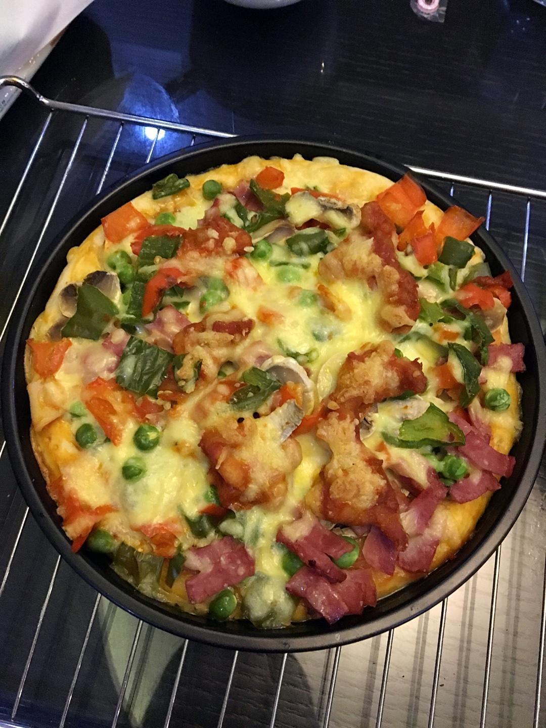 培根鮮蝦pizza披薩 八寸鐵盤的做法 步骤5