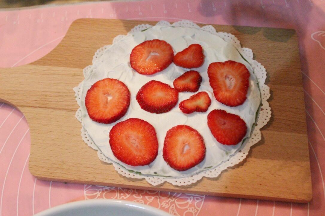 草莓抹茶千層蛋糕的做法 步骤13