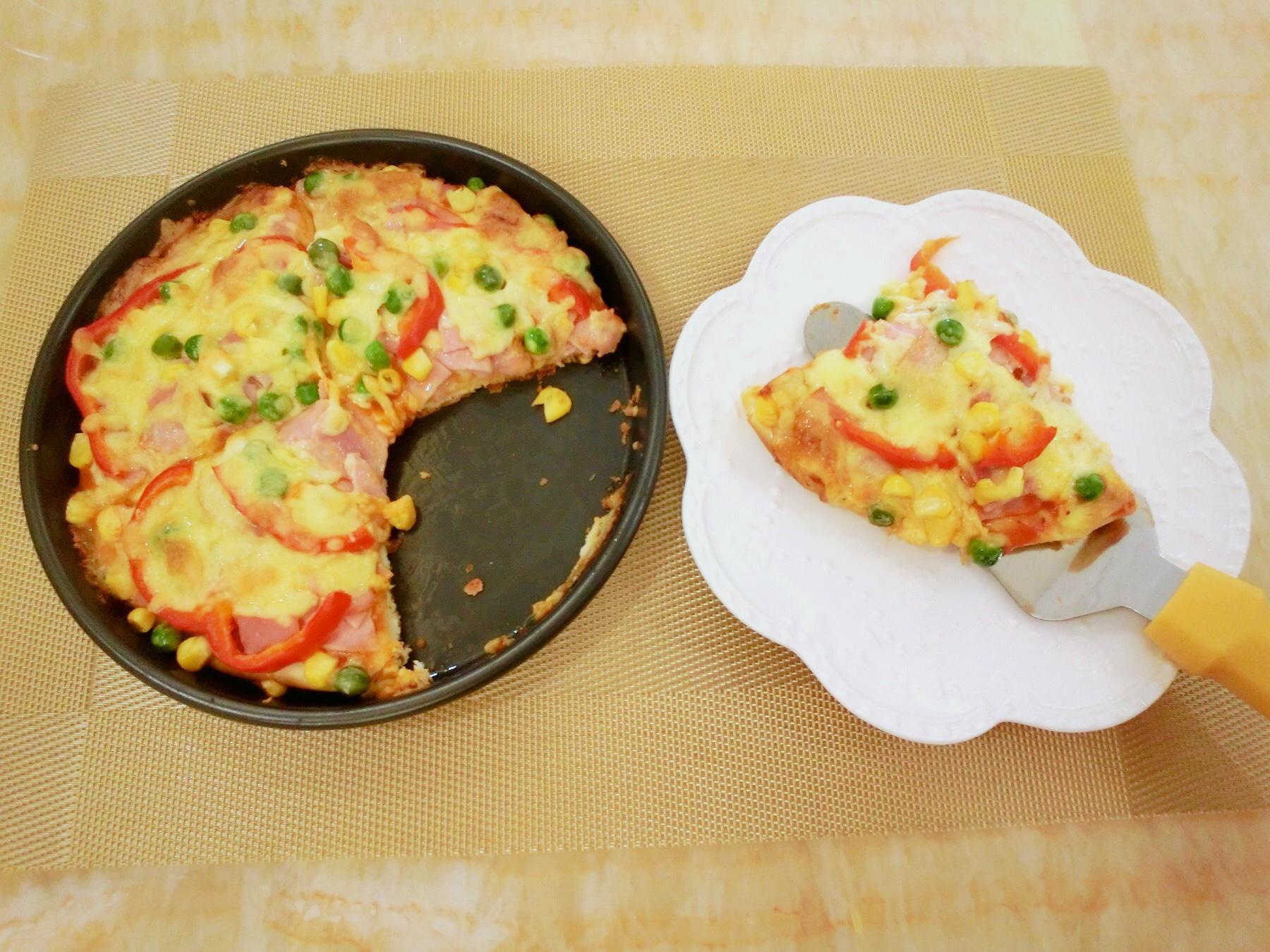 培根火腿玉米青豆什錦Pizza的做法 步骤5