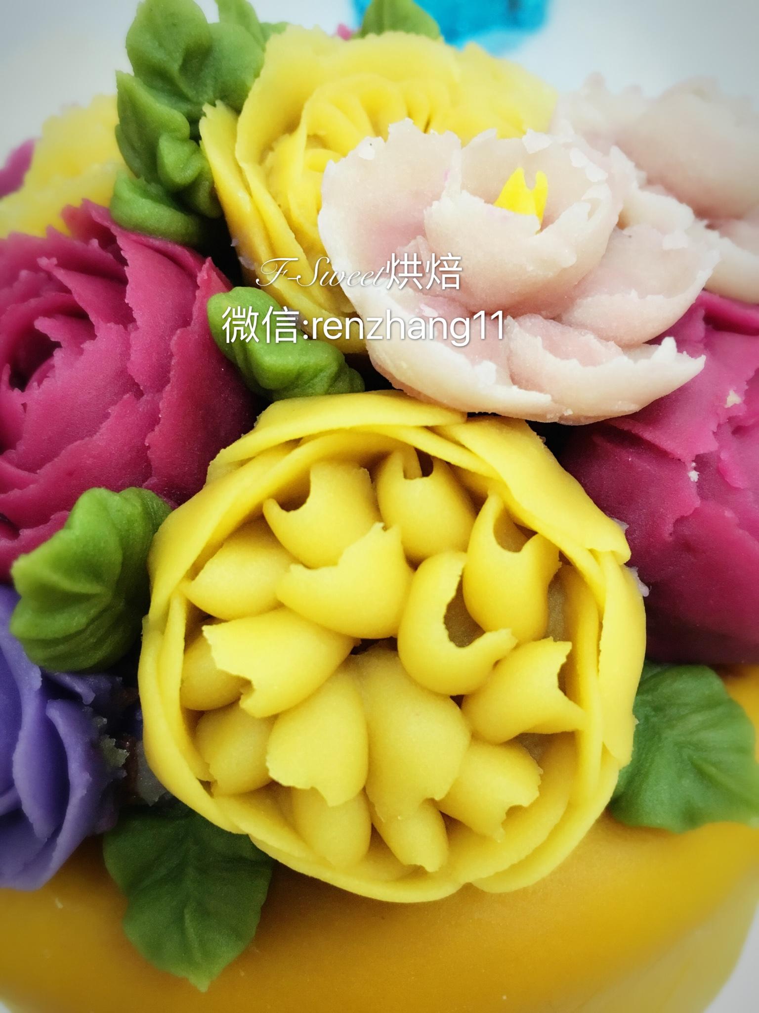韓式豆沙裱花之花落花開，靜待歸來的做法 步骤4