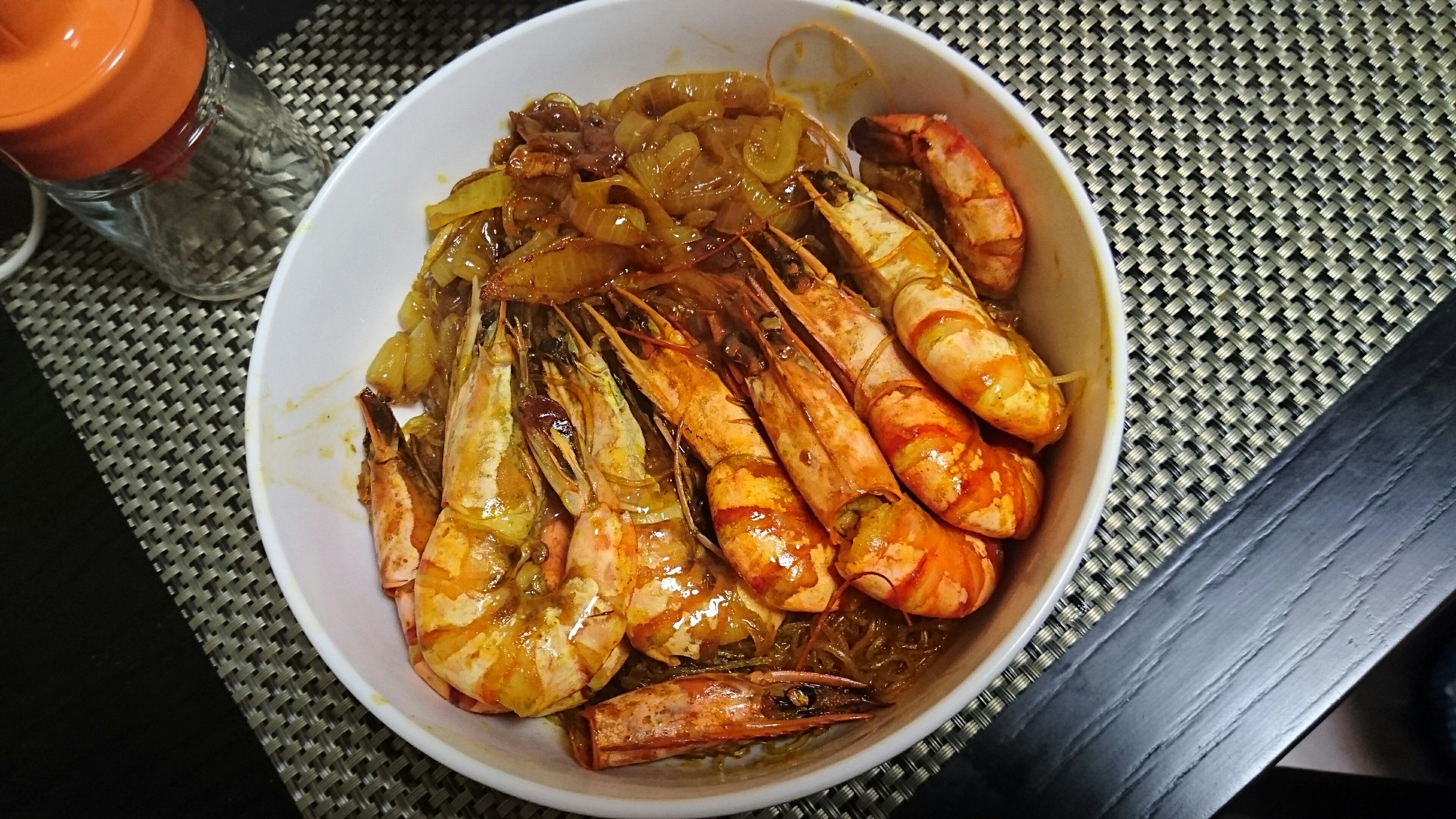 泰式紅咖哩粉絲蝦的做法 步骤4