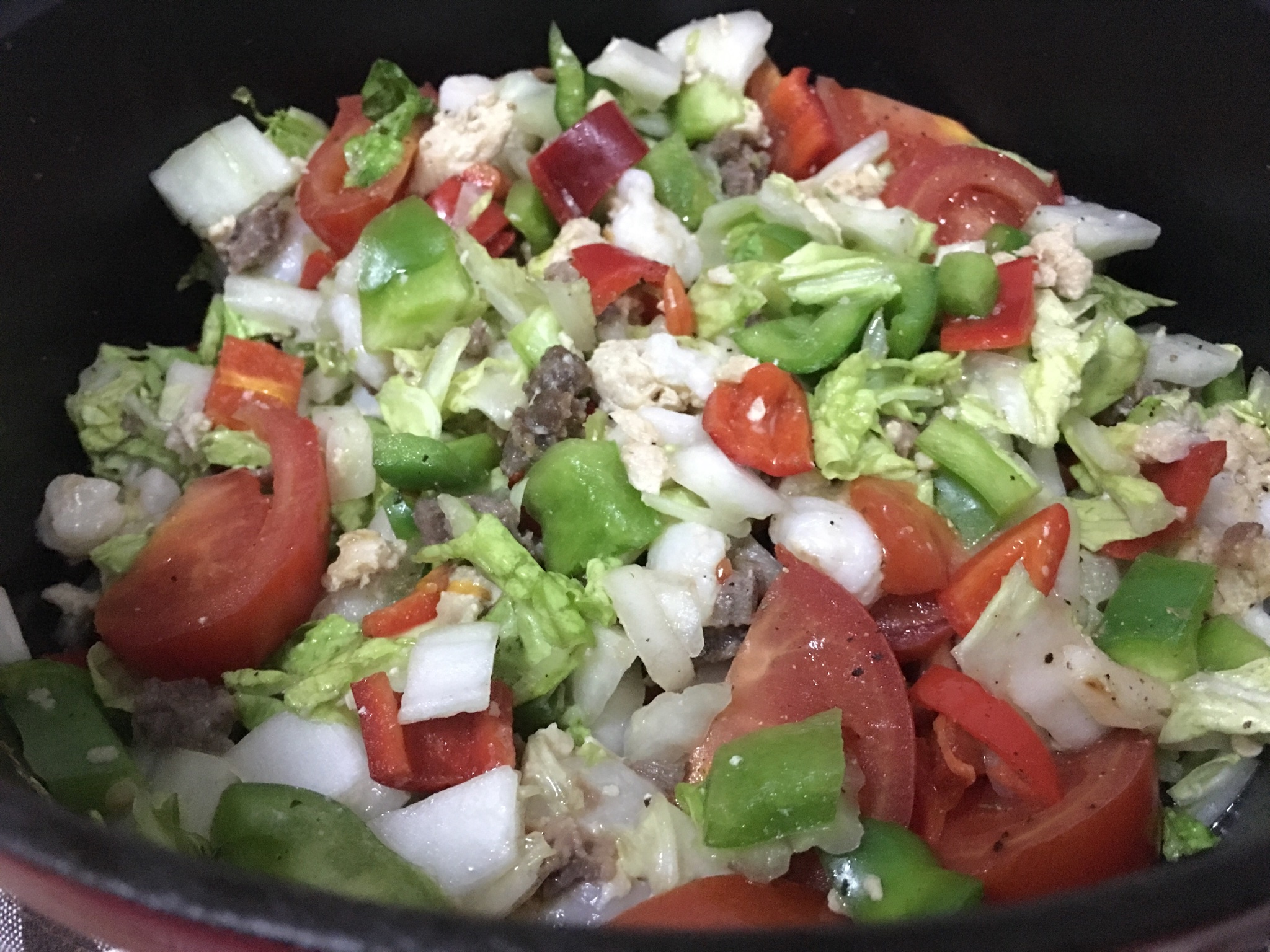 蔬菜烤蝦仁肉丁的做法 步骤4