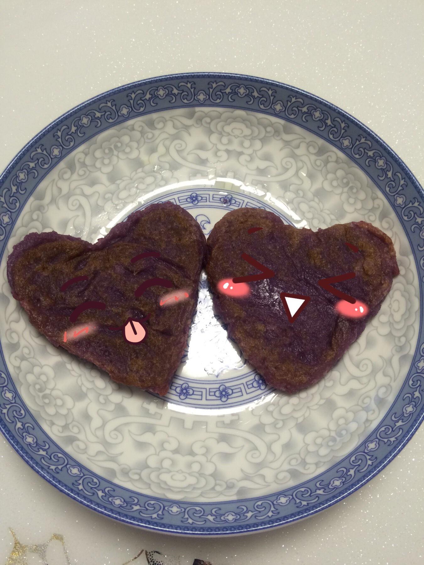 心型紫薯餅的做法 步骤3