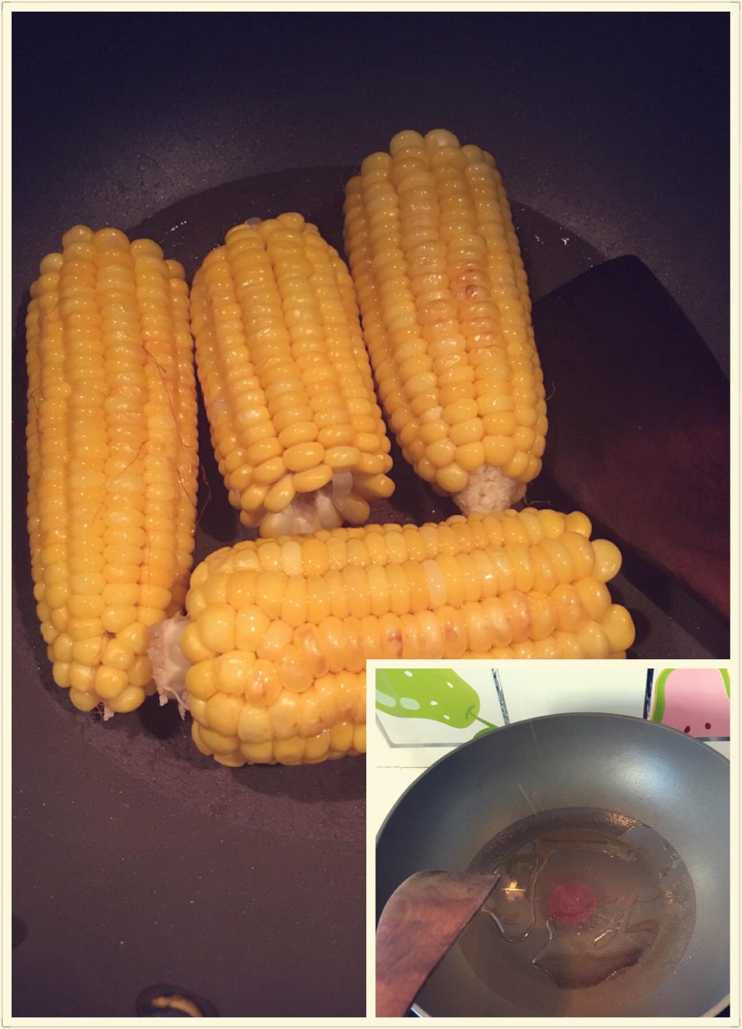 烤玉米（不粘鍋版）的做法 步骤2