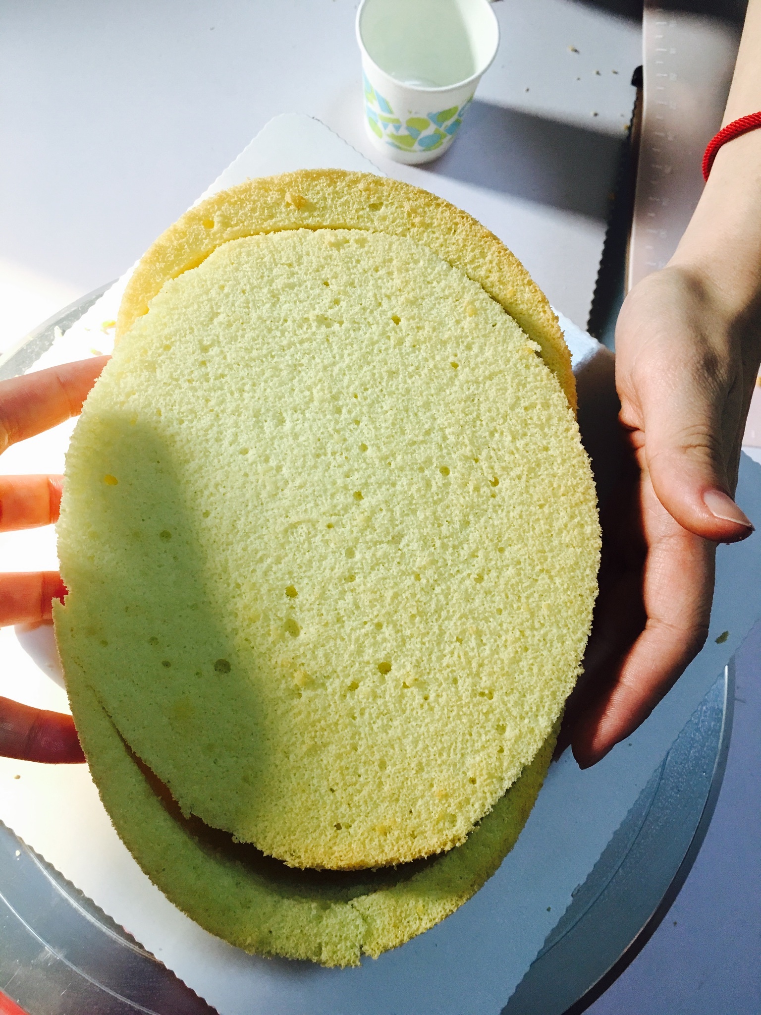 橢圓形蛋糕的拼切的做法 步骤4