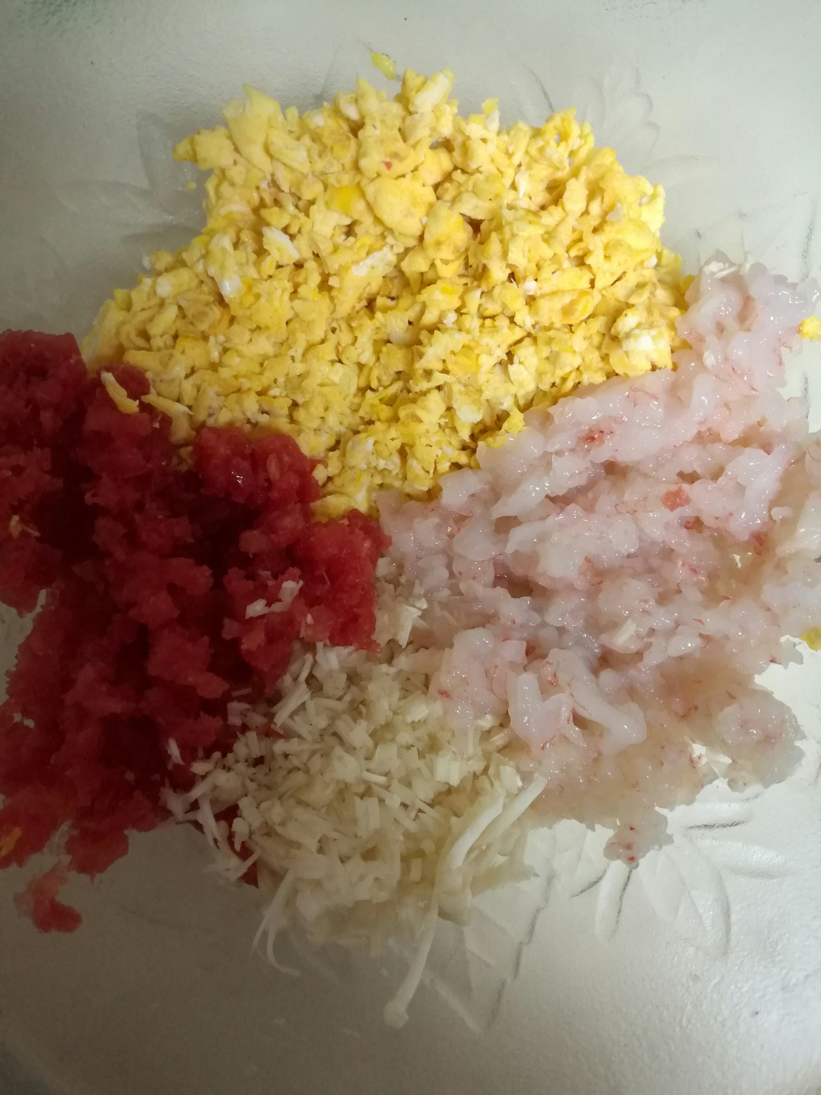 西紅柿雞蛋蝦仁金針菇水餃的做法 步骤4