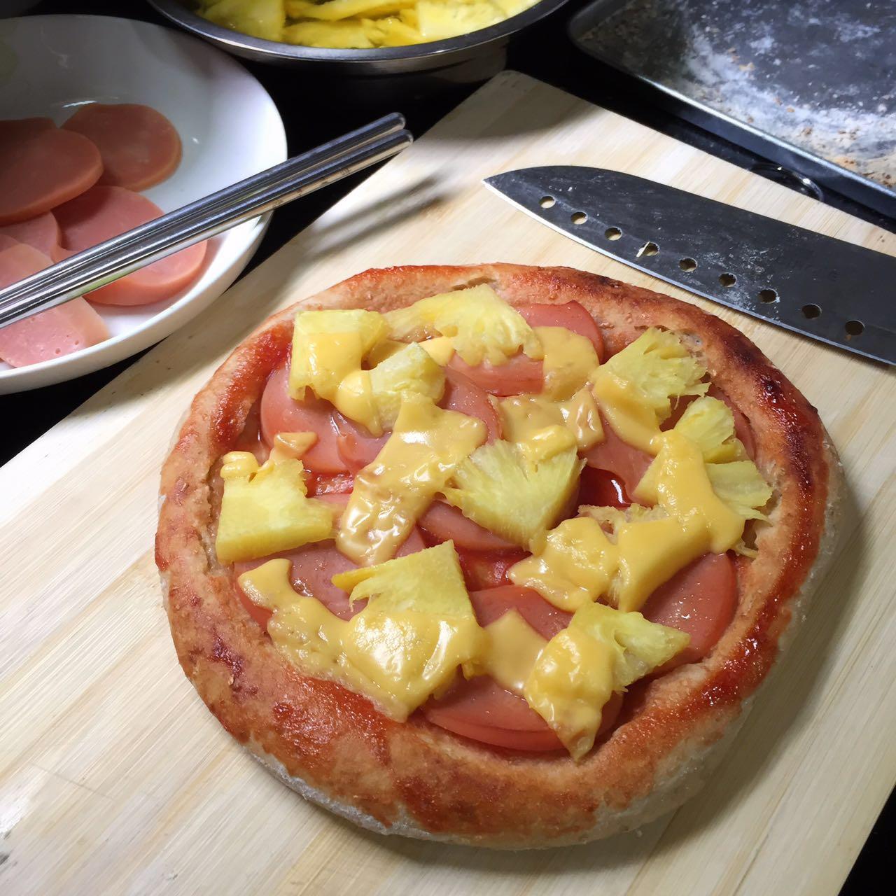 懶人pizza-菠蘿火腿腸芝士的做法 步骤9