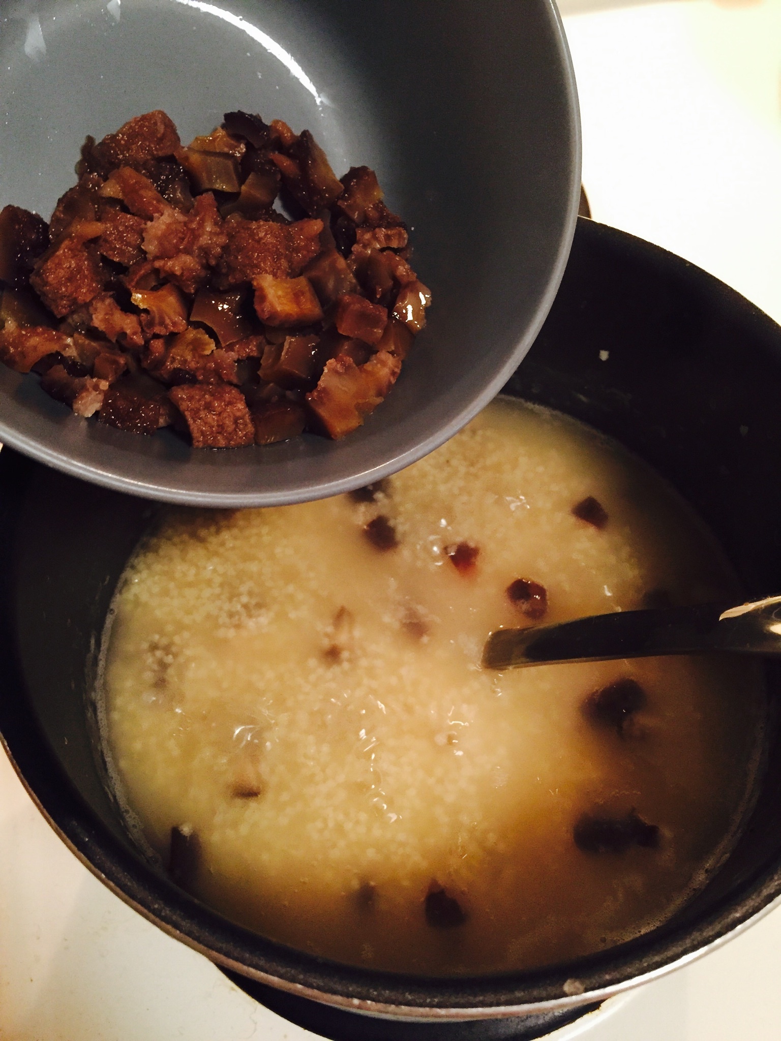 雞湯海蔘香菇小米粥的做法 步骤7