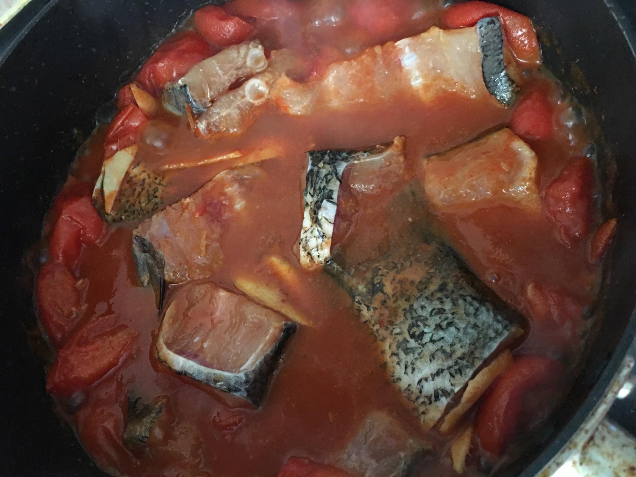 、塔香番茄紅咖哩魚。的做法 步骤5