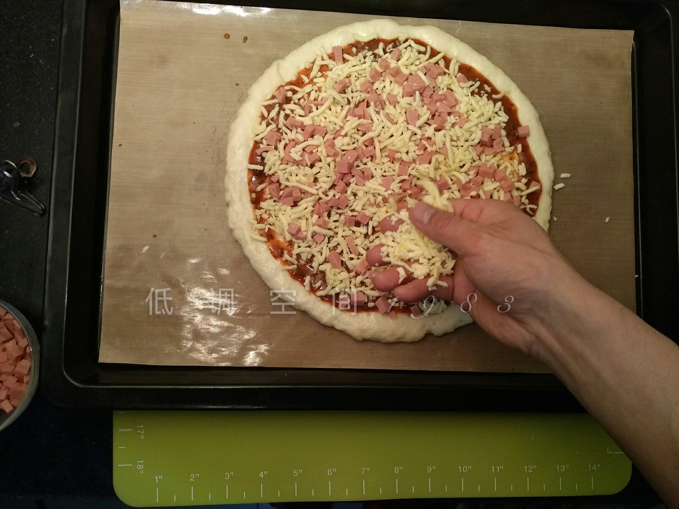 濃香芝士火腿披薩的做法 步骤9