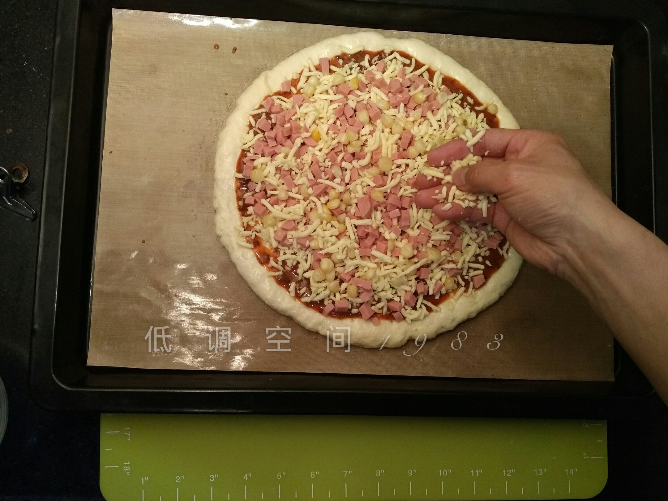 濃香芝士火腿披薩的做法 步骤12