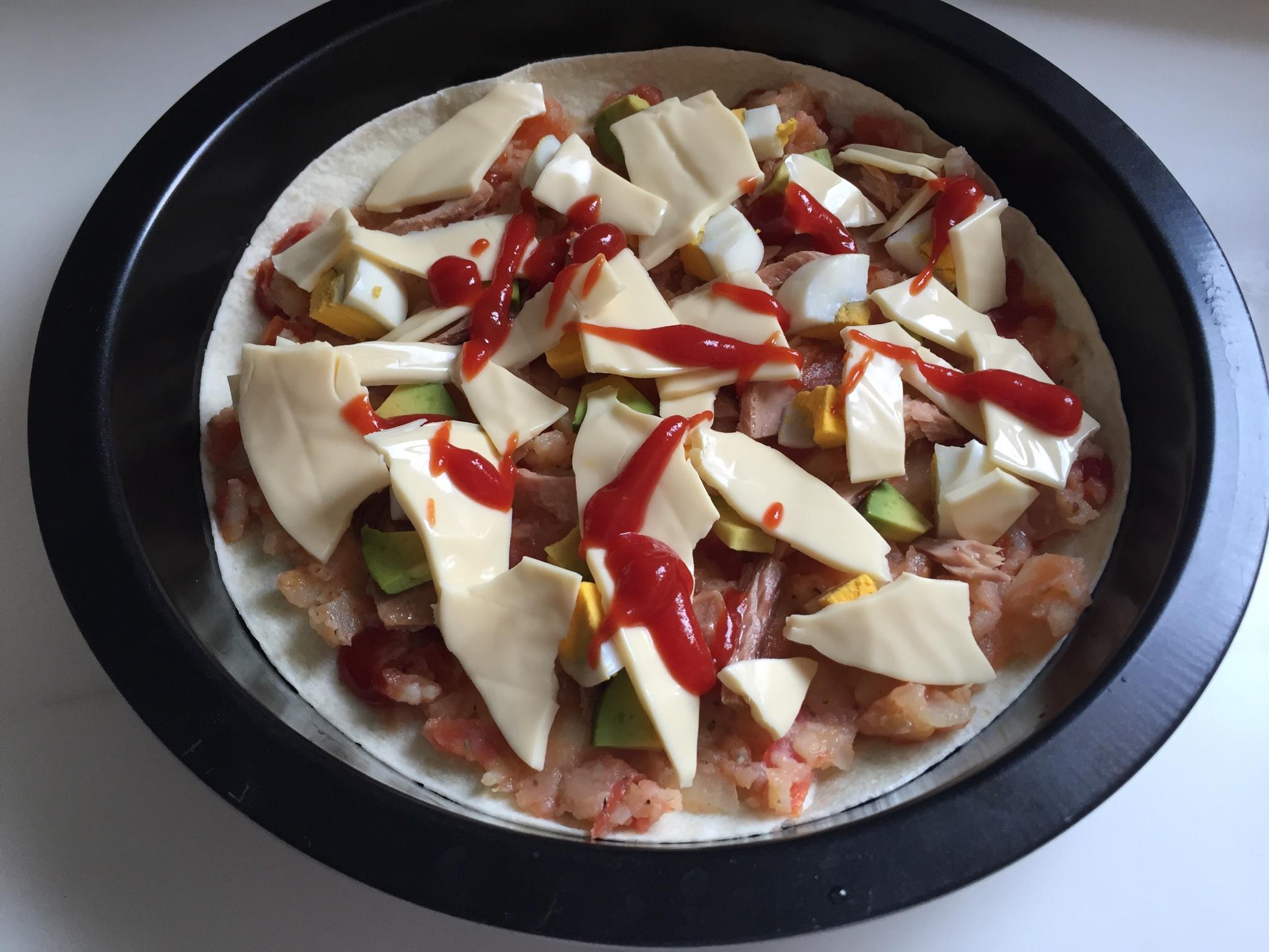 10分鐘老北京雞肉卷皮版薄底pizza的做法 步骤2