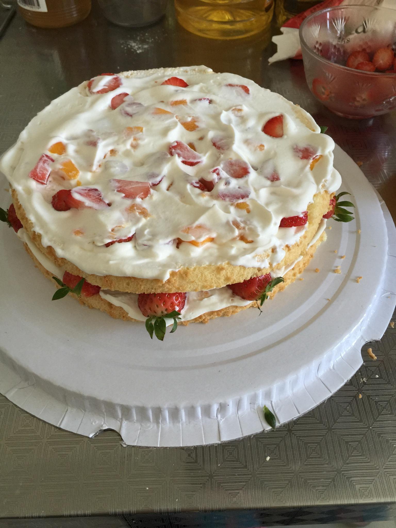 草莓芒果8寸裸蛋糕的做法 步骤15